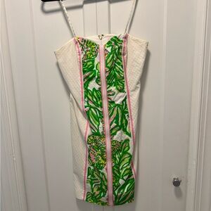 Lilly Pulitzer White and Green Mini Dress